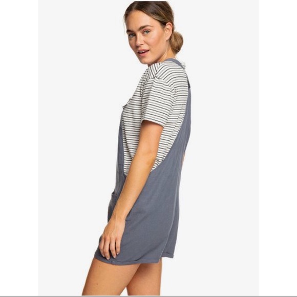 Roxy Compass Direction Linen Dungaree Romper - Picture 3 of 7